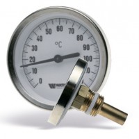 Термометр биметаллический с погружной гильзой Корпус Ø 80 мм, гильза 50 мм, резьба с самоуплотнениемT 80/50 SD