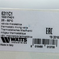 Купить недорого 10017421 10017421(05.59.225)(6311C1)  Watts Термостатический смесительный клапан 1'' BH AQUAMIX (25-50*C) 6 206,34 руб.