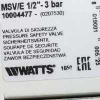 Купить недорого 10004477 10004477(02.07.530) Watts MSV 1/2- 3 BAR Предохранительный клапан 799,27 руб.