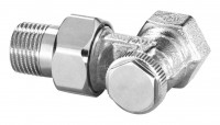 0355-02.000 Радиаторный запорно-регулирующий клапан REGUTEC,  DN15(1/2"), угловой, никелированная бронза