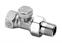 0356-02.000 Радиаторный запорно-регулирующий клапан REGUTEC,  DN15(1/2"), проходной, никелированная бронза