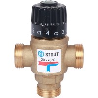 Купить недорого SVM-0120-164320 SVM-0120-164320 STOUT Термостатический смесительный клапан для систем отопления и ГВС 3/4"  НР   20-43°С KV 1,6 5 943 руб.