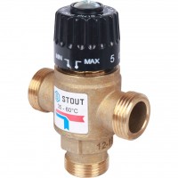 SVM-0120-166020 STOUT Термостатический смесительный клапан для систем отопления и ГВС  3/4"  резьба