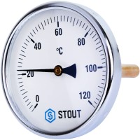 Купить недорого SIM-0001-101015 SIM-0001-101015 STOUT Термометр биметаллический с погружной гильзой. Корпус Dn 100 мм, гильза 100 мм 1/2", 0...120°С 1 202 руб.