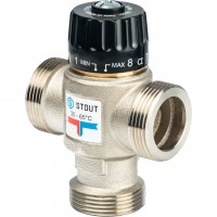 SVM-0025-356532 STOUT Термостатический смесительный клапан для систем отопления и ГВС 1 1/4"  НР   30-65°С KV 3,5