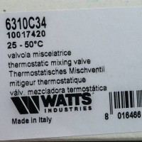 Купить недорого 10017420 10017420(05.59.220)(6310C34) Watts Термостатический смесительный клапан 3/4'' BH AQUAMIX (25-50*C) 11 537,77 руб.